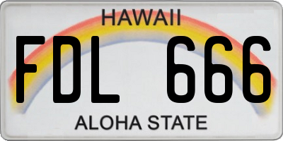 HI license plate FDL666