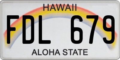 HI license plate FDL679