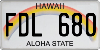 HI license plate FDL680