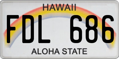 HI license plate FDL686