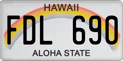HI license plate FDL690