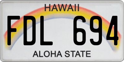 HI license plate FDL694
