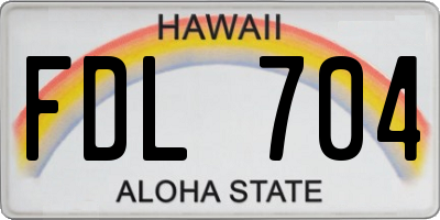 HI license plate FDL704