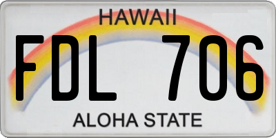 HI license plate FDL706