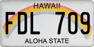HI license plate FDL709
