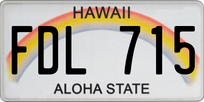 HI license plate FDL715
