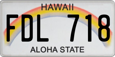 HI license plate FDL718