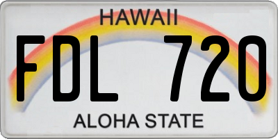 HI license plate FDL720