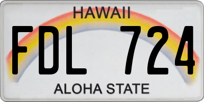 HI license plate FDL724
