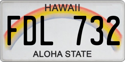 HI license plate FDL732