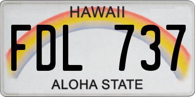 HI license plate FDL737