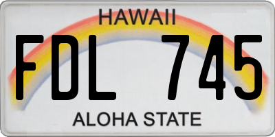 HI license plate FDL745