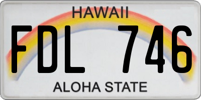 HI license plate FDL746