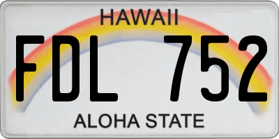 HI license plate FDL752