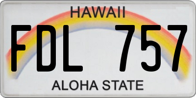 HI license plate FDL757