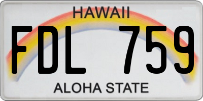 HI license plate FDL759
