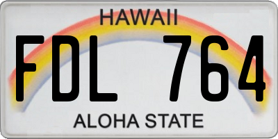 HI license plate FDL764