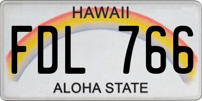 HI license plate FDL766