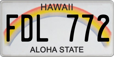 HI license plate FDL772