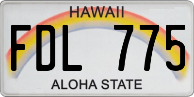 HI license plate FDL775