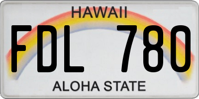 HI license plate FDL780