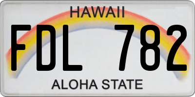 HI license plate FDL782