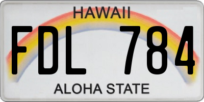 HI license plate FDL784
