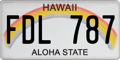 HI license plate FDL787