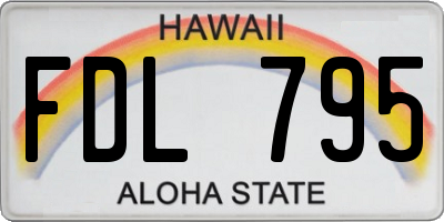 HI license plate FDL795