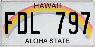 HI license plate FDL797
