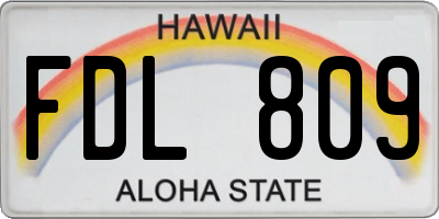 HI license plate FDL809