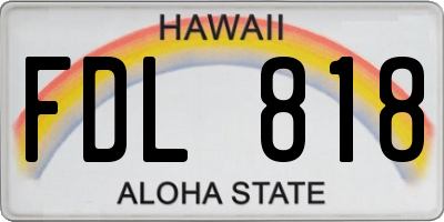 HI license plate FDL818