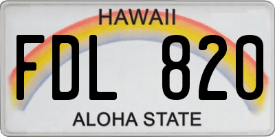 HI license plate FDL820