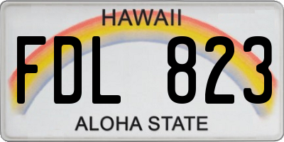 HI license plate FDL823