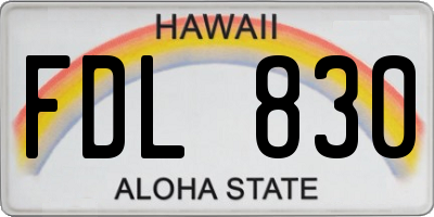 HI license plate FDL830