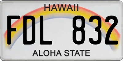 HI license plate FDL832