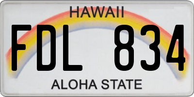 HI license plate FDL834