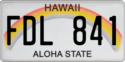 HI license plate FDL841