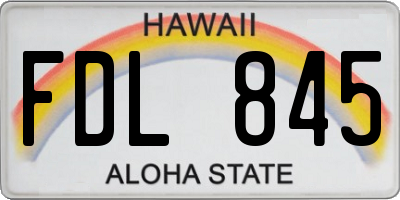 HI license plate FDL845