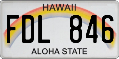 HI license plate FDL846