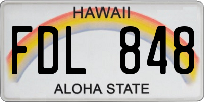HI license plate FDL848