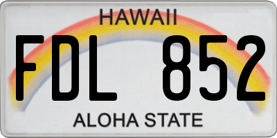 HI license plate FDL852