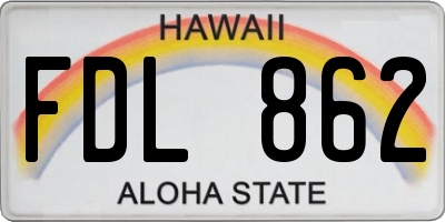 HI license plate FDL862