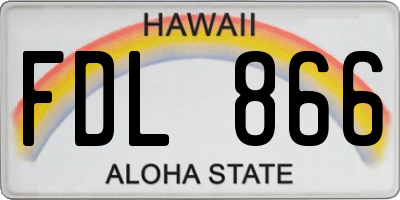 HI license plate FDL866