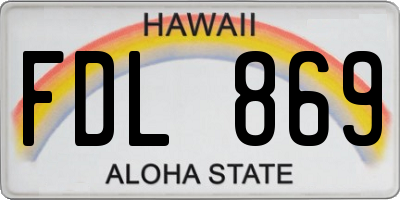 HI license plate FDL869