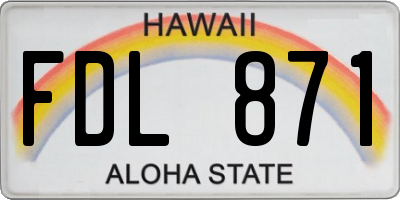 HI license plate FDL871