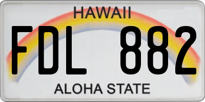 HI license plate FDL882