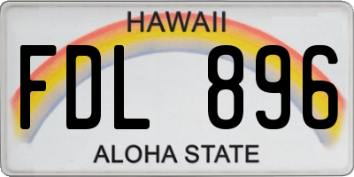 HI license plate FDL896