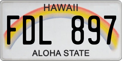 HI license plate FDL897