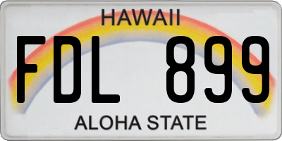 HI license plate FDL899